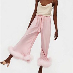 Daily-Sleeper pink boudoir flare satin pants